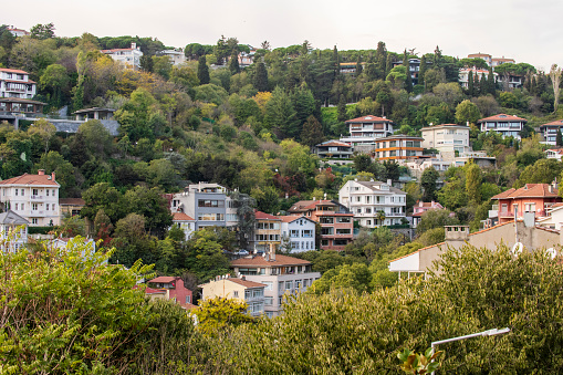 Istanbul, Turkey - November 20, 2023:Istanbul, Turkey - October 04, 2023:Bebek district is a neighborhood on the Bosphorus in Istanbul where wealthy people usually live. Local and foreign tourists spend time in the cafes and restaurants here throughout the day.