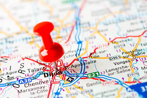 istock Europe cities on map series: Dijon 180737344