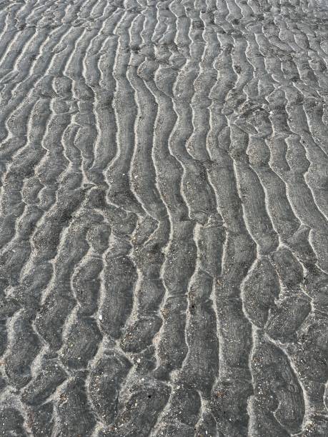 istock water sand pattern on a beach low tide. Pattern made by sea water retreating off the beach 1807374322