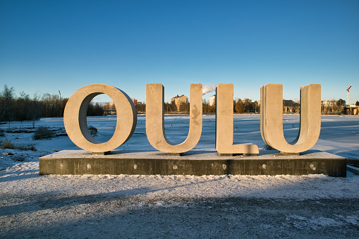 Oulu large letters outdoors, Finland