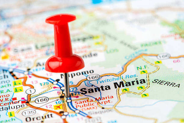 istock US capital cities on map series: Santa Maria, CA 180737667