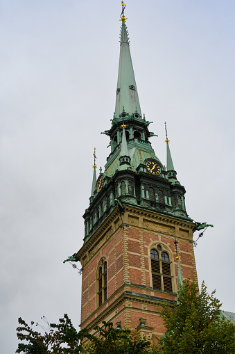 old traditional brick church architecture in Zaanse Schans Netherlands