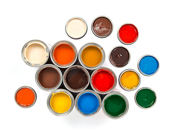 istock Group of colorful paint tins 180737966