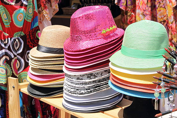 istock Colorful Summer hats for sale 180739163