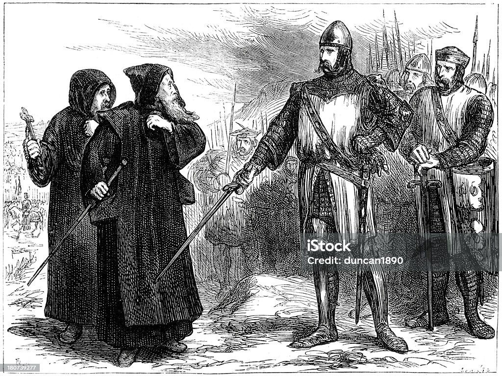 William Wallace e os monges - Ilustração de Escócia royalty-free