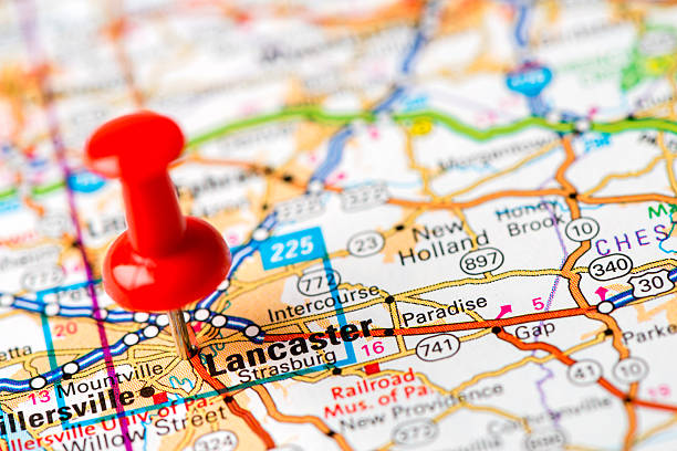 istock US capital cities on map series: Lancaster, PA 180739319