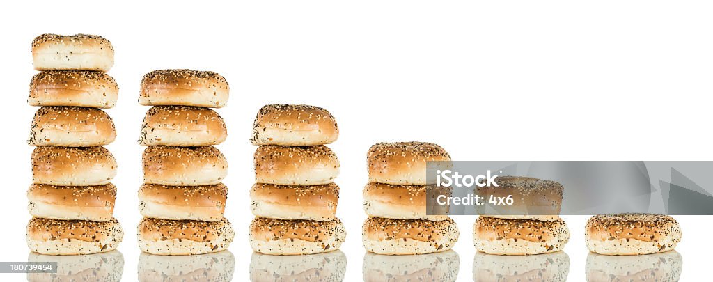 Bagels – mehrere stacks - Lizenzfrei Bagel Stock-Foto