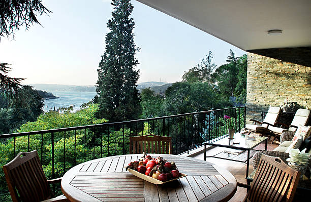 Modern House Terrace With Private Balcony and Sea View