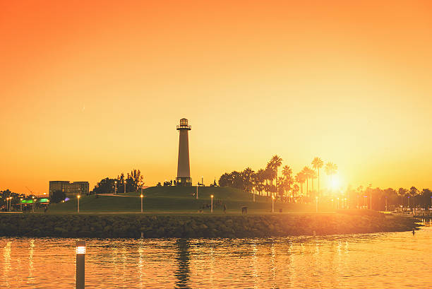 o farol longbeach-califórnia - long beach california lighthouse los angeles county imagens e fotografias de stock