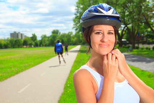 Roller Skating Woman - Protection Helmet