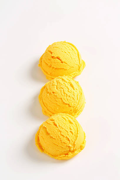 istock Vertical raw of yellow ice cream scoops 180741414