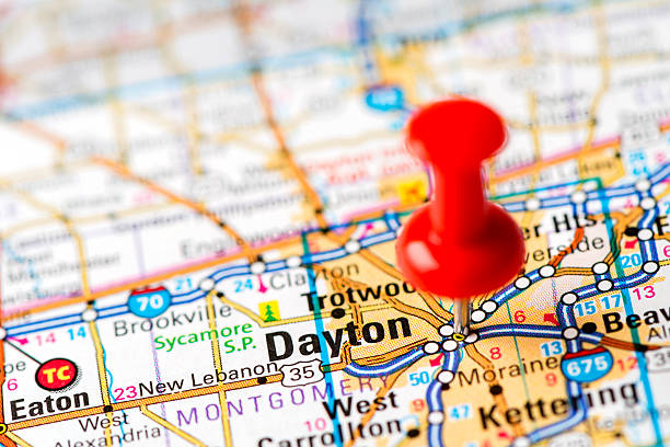 istock US capital cities on map series: Dayton, OH 180741516