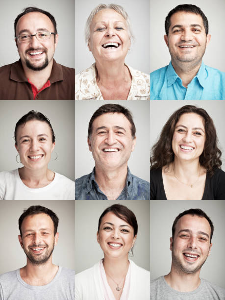 istock Studio shot of nine smiling people 180741519