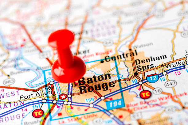 istock US capital cities on map series: Baton Rouge, Louisiana 180741949