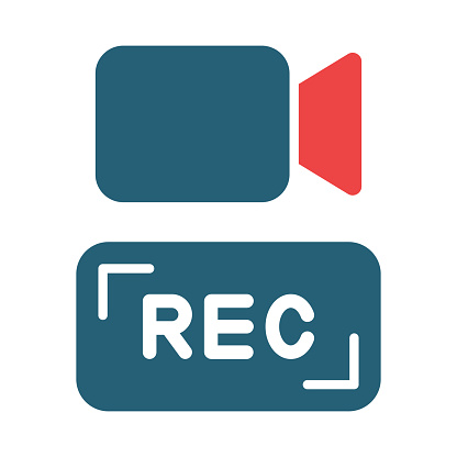 Video Recording Vector Glyph Two Color Icon For Personal And Commercial Use.