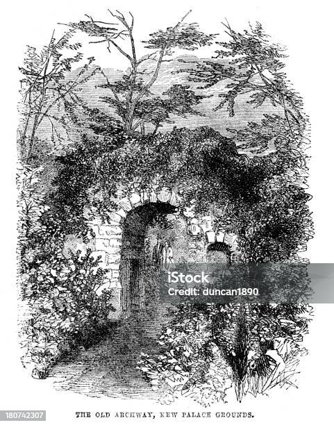 Старый Арками Kew Дворец — стоковая векторная графика и другие изображения на тему 1860-1869 - 1860-1869, XIX век, Англия