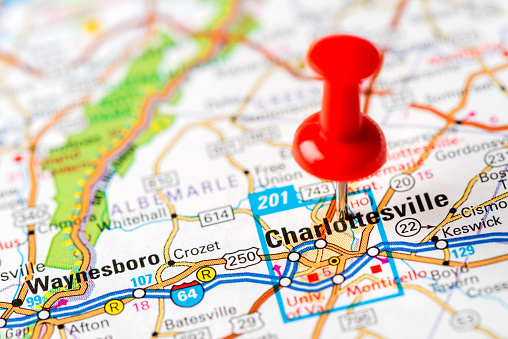 capital cities en el mapa de serie: Charlottesville, Virginia photo