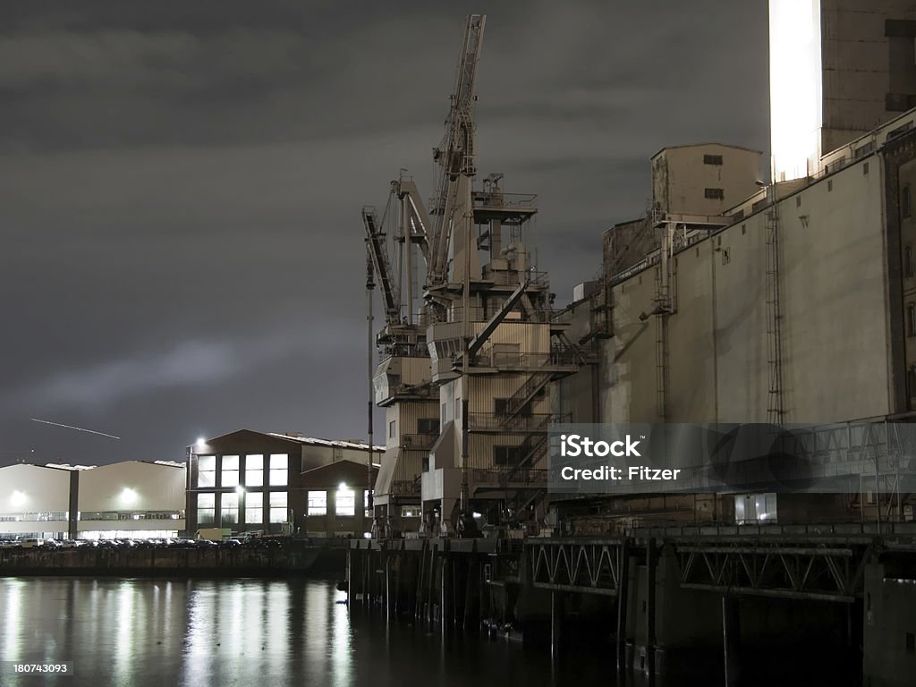 industrial nights nightshot in the port of hamburg. Architecture Stock Photo
