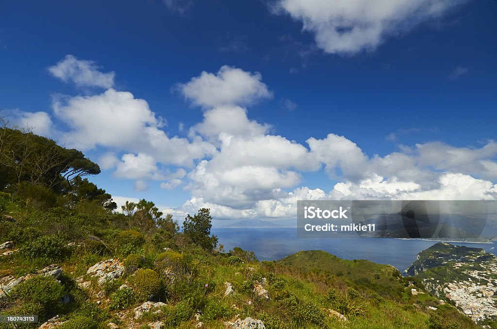 Paisagem de sol, Ilha de Capri. - Royalty-free Aldeia Foto de stock