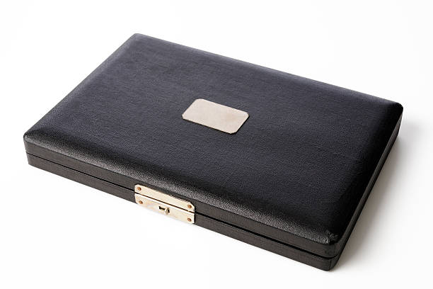 istock Isolated shot of old black case on white background 180743251