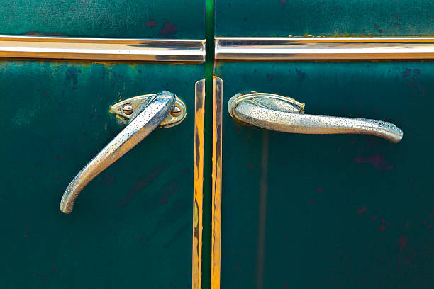 istock Old Car Door with Art Deco Handles 180743338