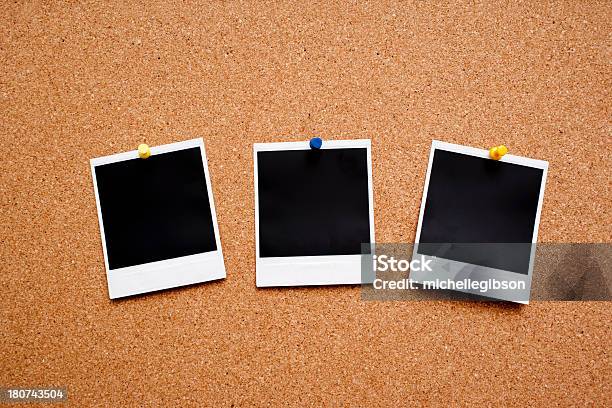 Blank Instant Photo Prints Stock Photo - Download Image Now - Instant Print Transfer, Cork - Material, Hanging