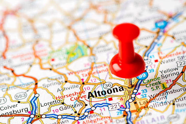istock US capital cities on map series: Altoona, PA 180743672