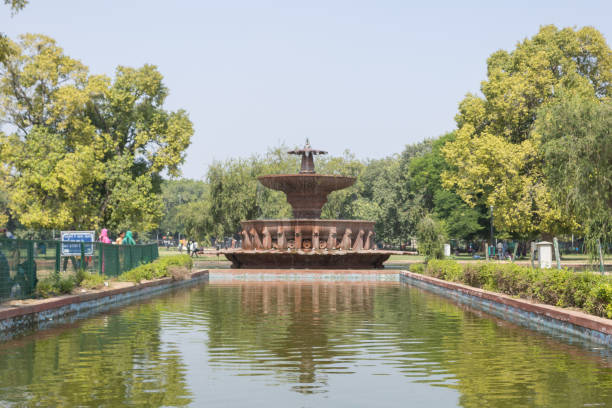 istock Big water fountain on the lake 1807437090