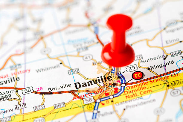 istock US capital cities on map series: Danville, VA 180744068