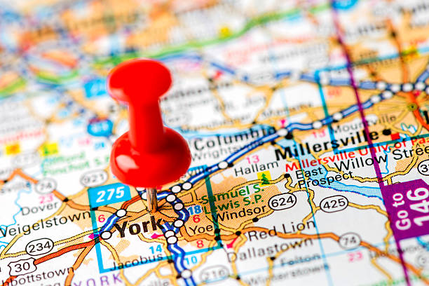 istock US capital cities on map series: York, PA 180744751