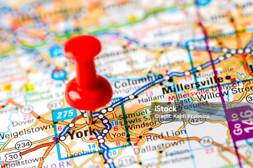 US capital cities on map series: York, PA http://farm8.staticflickr.com/7189/6818724910_54c206caf8.jpg Map Stock Photo