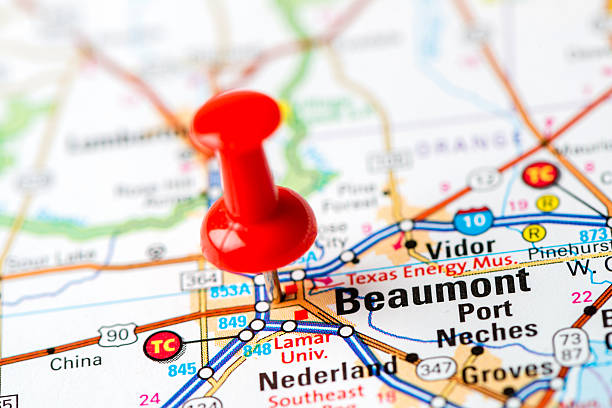 istock US capital cities on map series: Beaumont, Texas 180745541