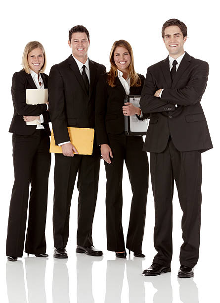 istock Business team standing in a white background 180745658