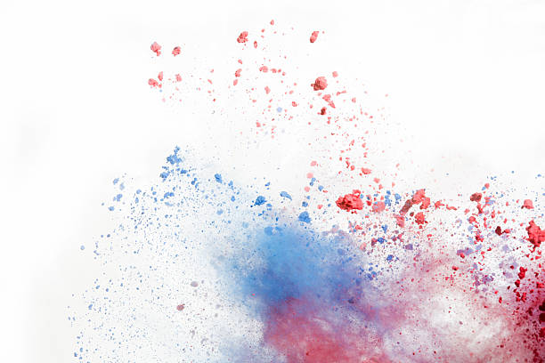 istock Red and Blue Holi Powder on white background 180745735