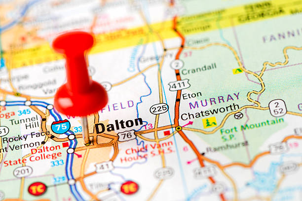 istock US capital cities on map series: Dalton, GA 180746231