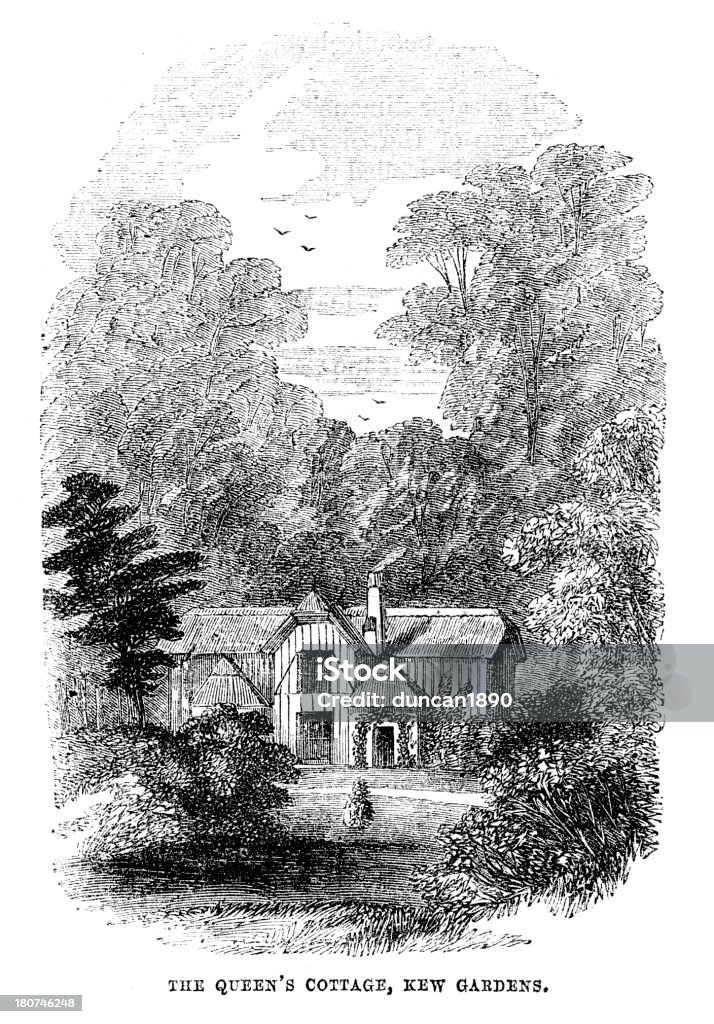 Os Queen's Cottage, Kew Gardens - Royalty-free 1860-1869 Ilustração de stock