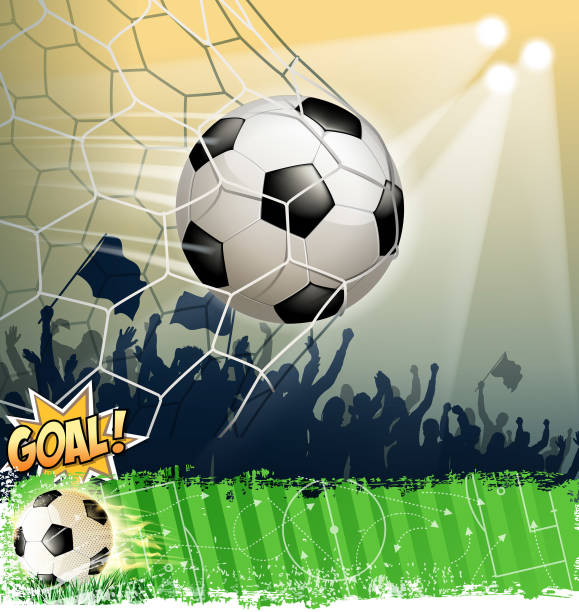 ilustrações, clipart, desenhos animados e ícones de partida nacional - soccer goal net winning