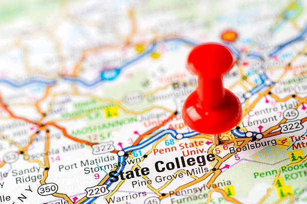 istock US capital cities on map series: State College, PA 180746518