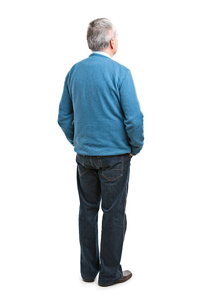 back of senior man back of senior man isolated on white rezar stock pictures, royalty-free photos & images