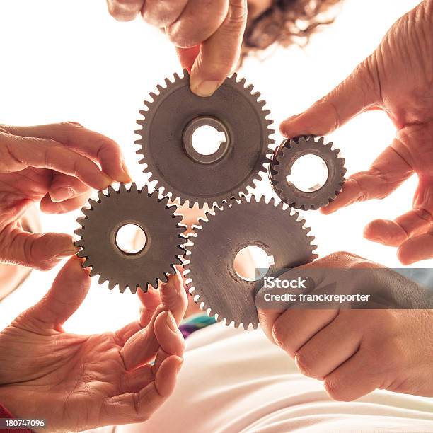 Partnership Concept Image Stock Photo - Download Image Now - Gear - Mechanism, Bicycle Gear, Concepts