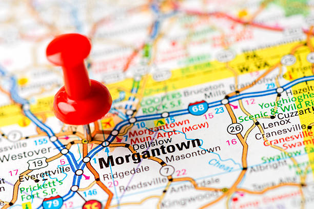 istock US capital cities on map series: Morgantown, W.VA. 180747221