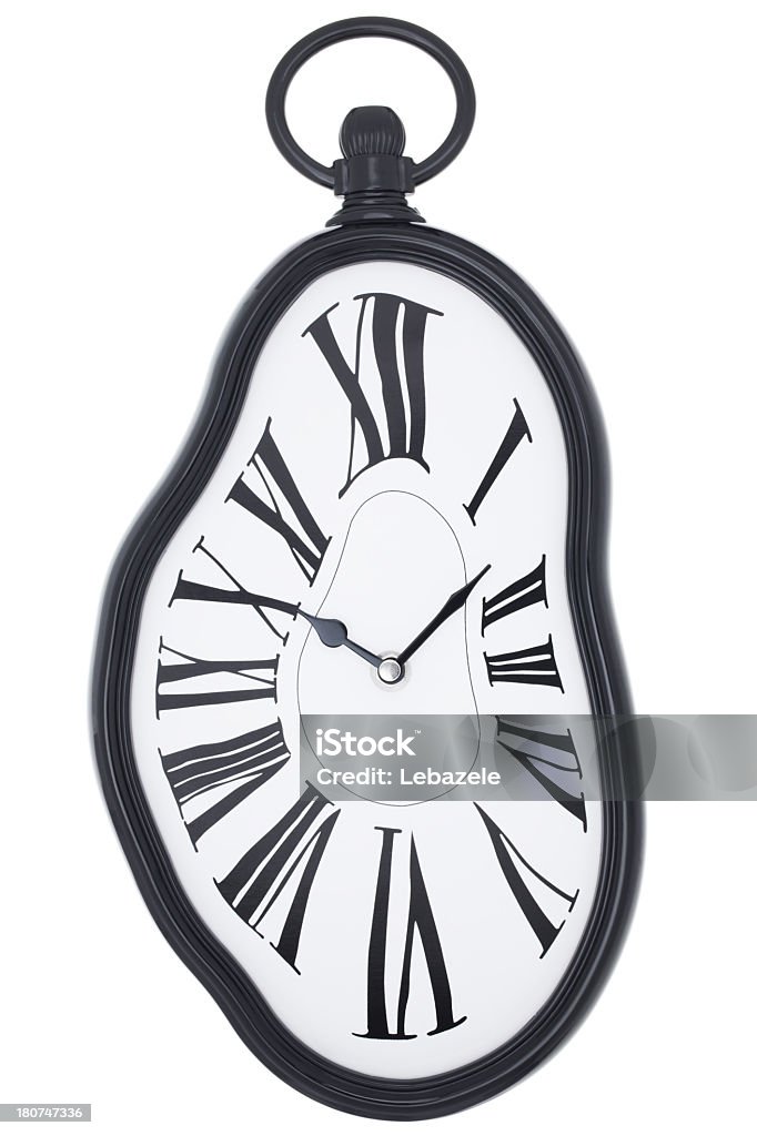 Melting clock Melting clock model isolated on white. Clock Stock Photo