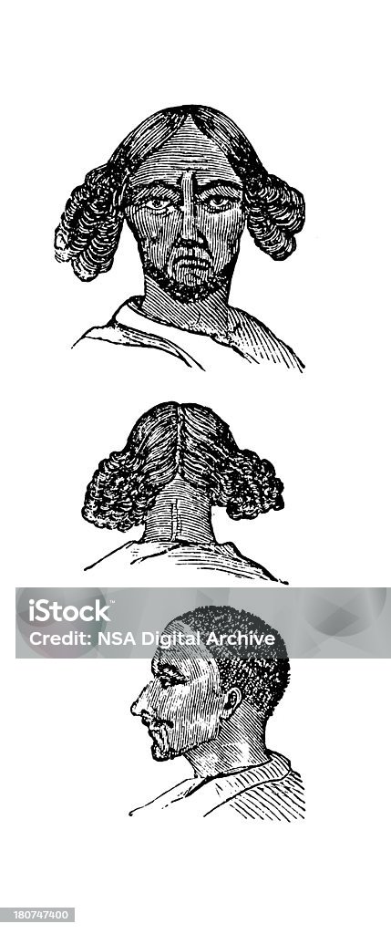 Árabe (antigo hairstyles madeira Gravação) - Royalty-free Adulto Ilustração de stock