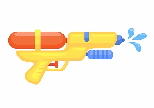 Water Gun Toy Cartoon Symbol Vector