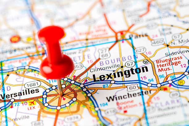 istock US capital cities on map series: Lexington, KY 180747840