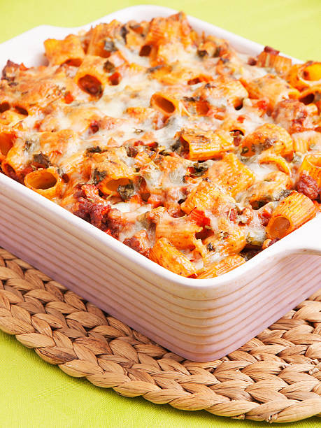 istock Baked macaroni with meat and cheese 180748498