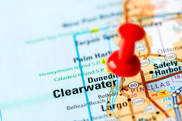 istock US capital cities on map series: Clearwater, Florida 180748751