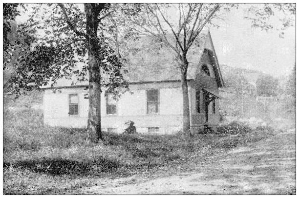 istock Antique image of Hampden County, Massachusetts: Stone Cutters' Hall, Monson 1807489214