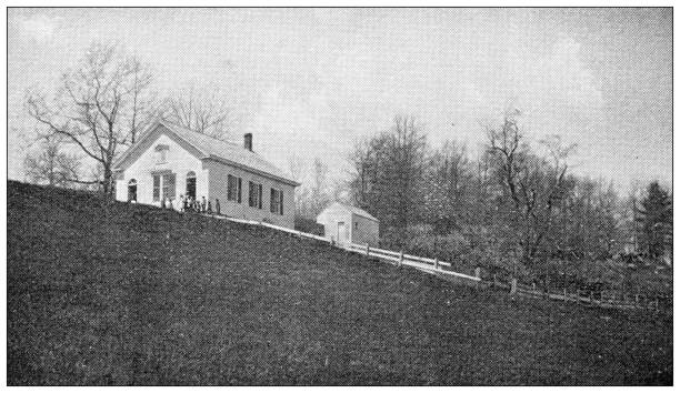 istock Antique image of Hampden County, Massachusetts: Monson, Hillside School 1807489280