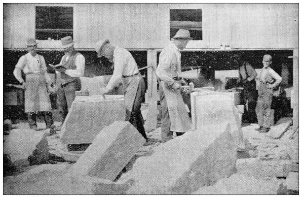 Antique image of Hampden County, Massachusetts: Stone Cutters